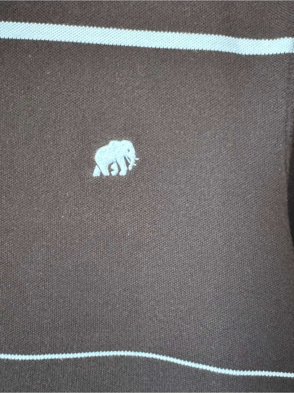 Banana Republic Men's Brown Polo with White Stripes - Size M